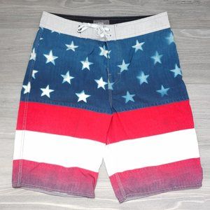 Good Used Condition Men's VANS American Flag Board Shorts Size 28